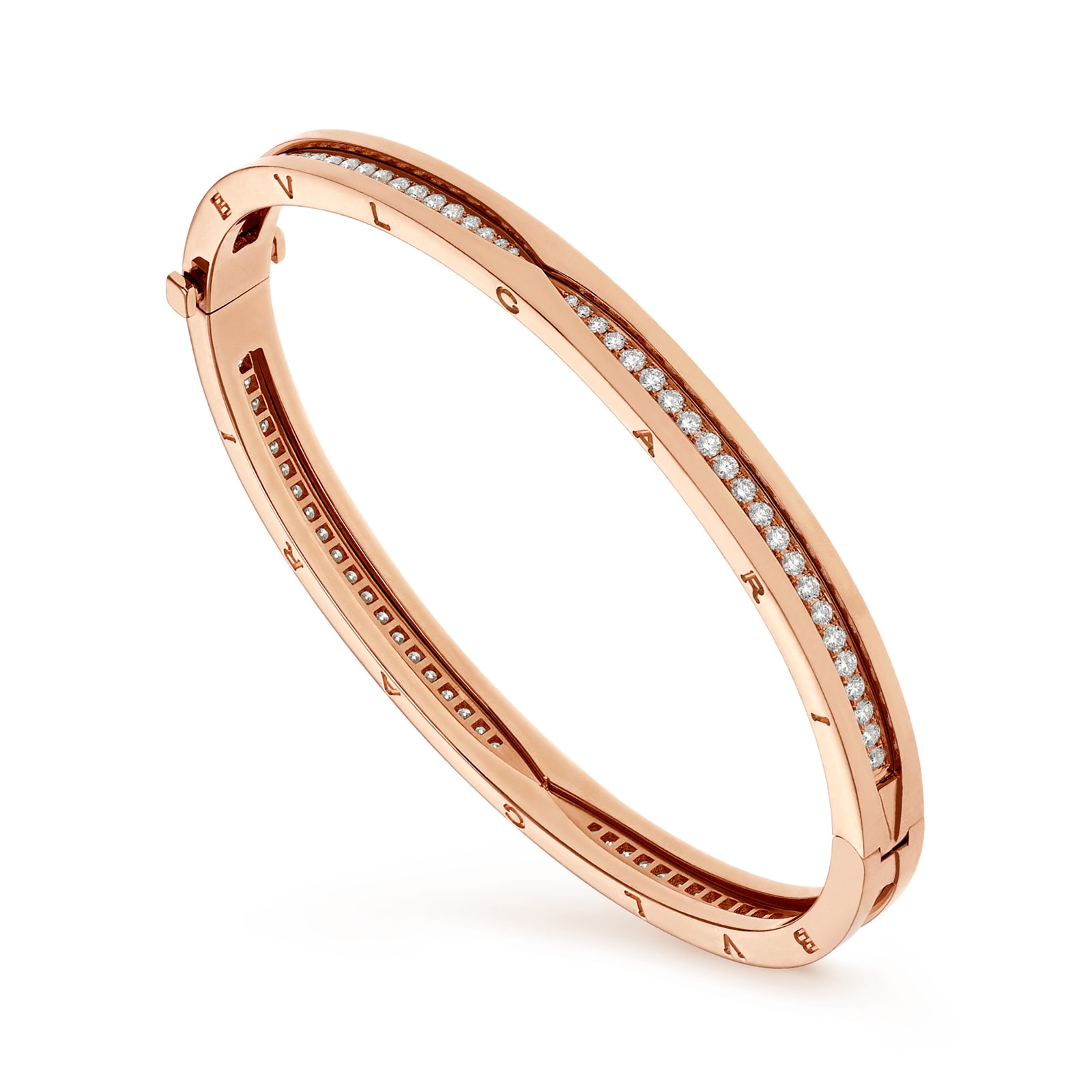 BVLGARI JEWELRY 18k Rose Gold B.ZERO1 1.01cttw Diamond Bangle - Size Medium BVLGARI JEWELRY 18k Rose Gold B.ZERO1 1.01cttw Diamond Bangle - Size Medium