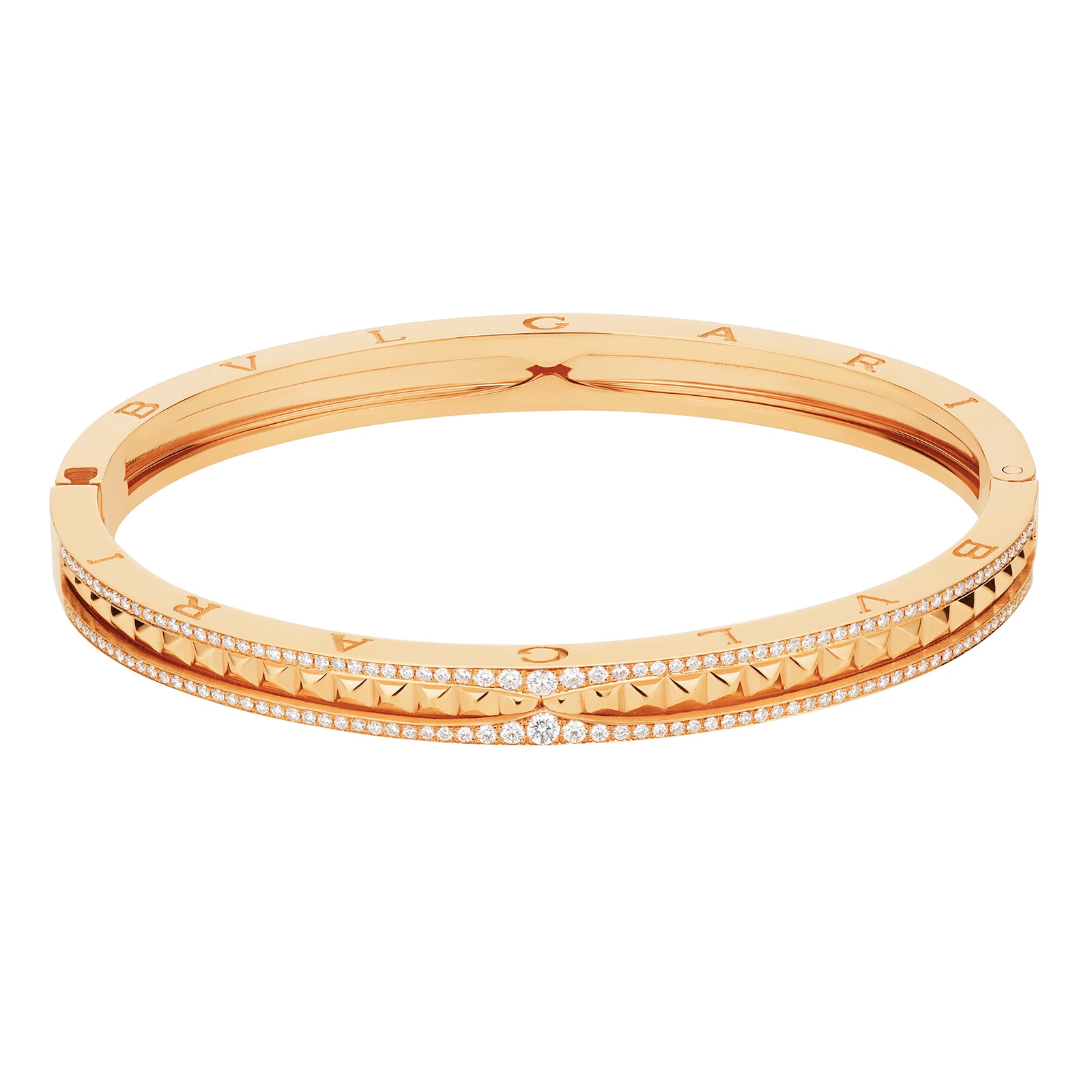 BVLGARI JEWELRY 18k Yellow Gold B.ZERO1 0.94cttw Diamond Bangle - Medium