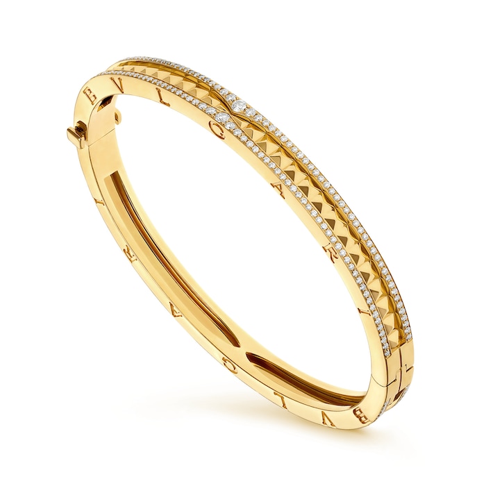 BVLGARI JEWELRY 18k Yellow Gold B.ZERO1 0.94cttw Diamond Bangle - Medium