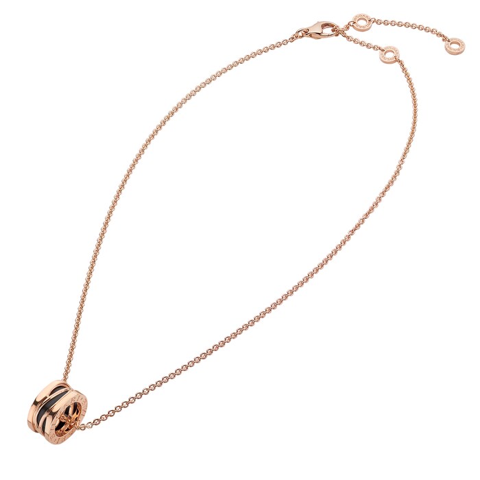 Bvlgari Jewelry 18k Rose Gold B.ZERO1 Black Ceramic Necklace