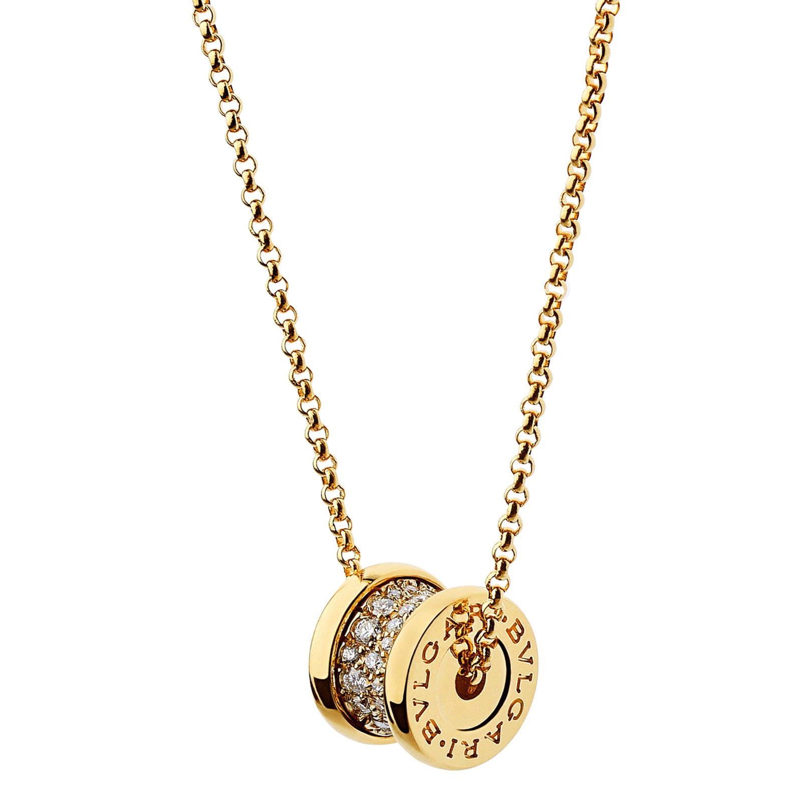 BVLGARI JEWELRY 18k Yellow Gold B.ZERO1 0.31cttw Diamond Necklace