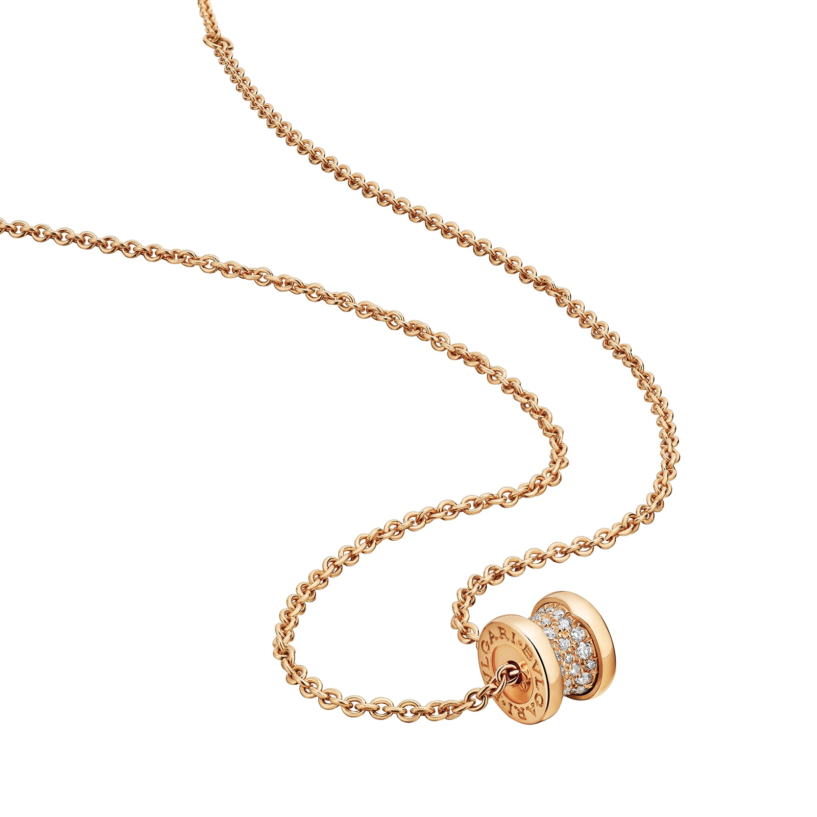 BVLGARI JEWELRY 18k Yellow Gold B.ZERO1 0.31cttw Diamond Necklace