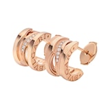 Bvlgari Jewelry 18k Rose Gold 0.07cttw Diamond B.Zero1 Hoop Earrings