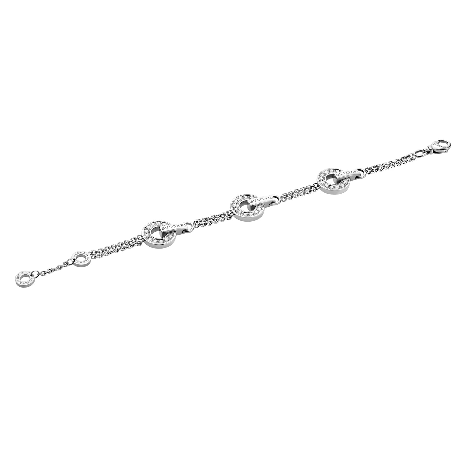 BVLGARI JEWELRY 18k White Gold Bvlgari Bvlgari 0.53ttw Diamond Bracelet - Size M/L BVLGARI JEWELRY 18k White Gold Bvlgari Bvlgari 0.53ttw Diamond Bracelet - Size M/L