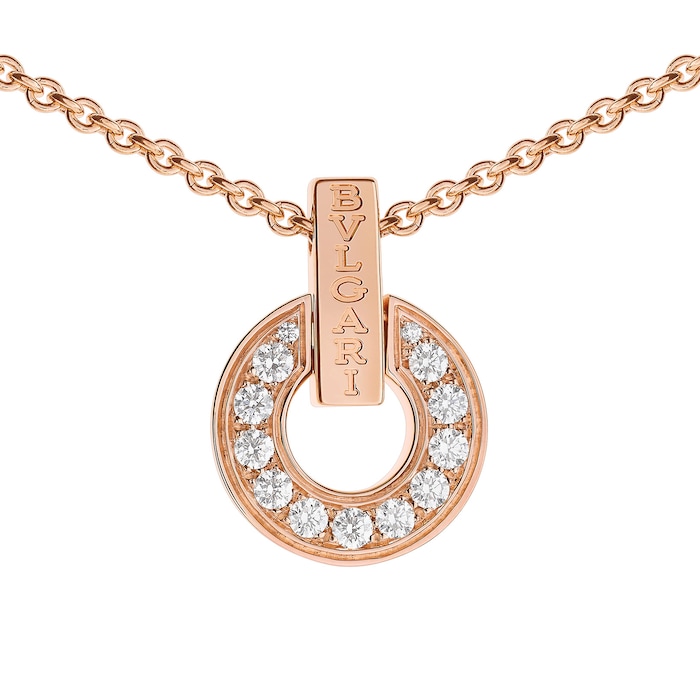 Bvlgari Jewelry 18k Rose Gold Bvlgari Bvlgari 0.37cttw Diamond Necklace