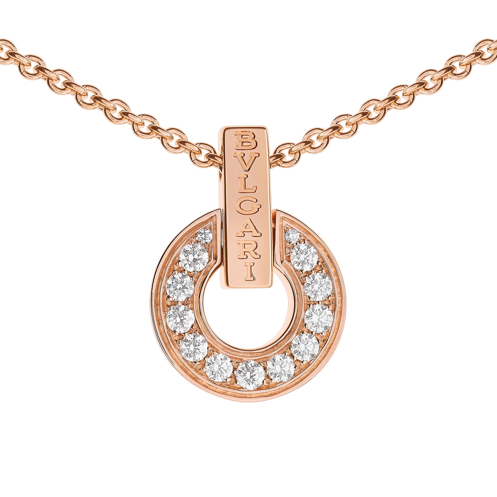 Bvlgari Jewelry 18k Rose Gold Bvlgari Bvlgari 0.37cttw Diamond Necklace