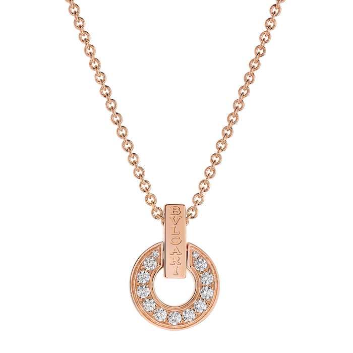 Bvlgari Jewelry 18k Rose Gold Bvlgari Bvlgari 0.37cttw Diamond Necklace