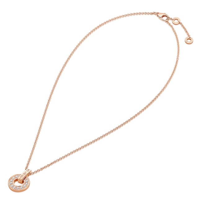 Bvlgari Jewelry 18k Rose Gold Bvlgari Bvlgari 0.37cttw Diamond Necklace