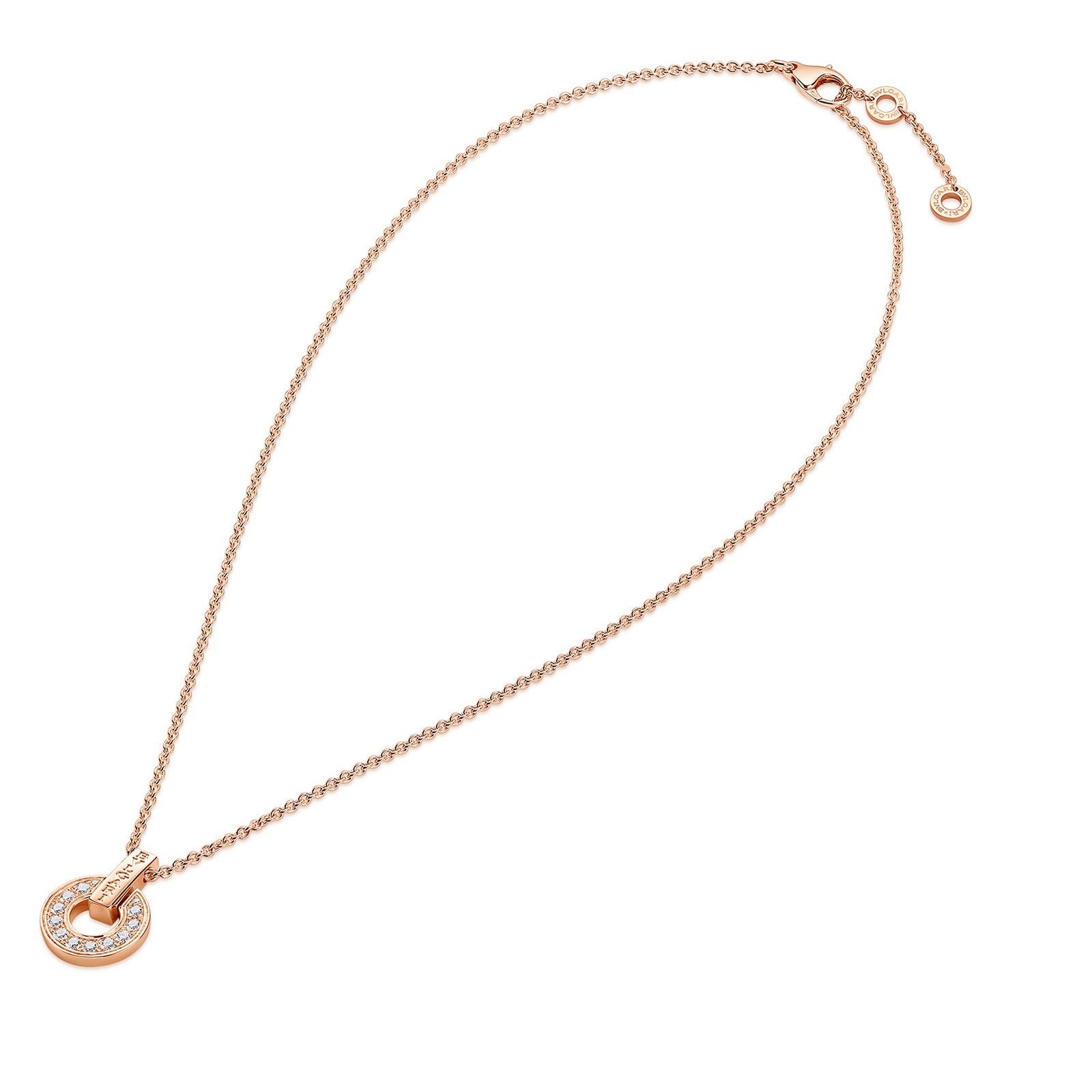 Bvlgari Jewelry 18k Rose Gold Bvlgari Bvlgari 0.37cttw Diamond Necklace