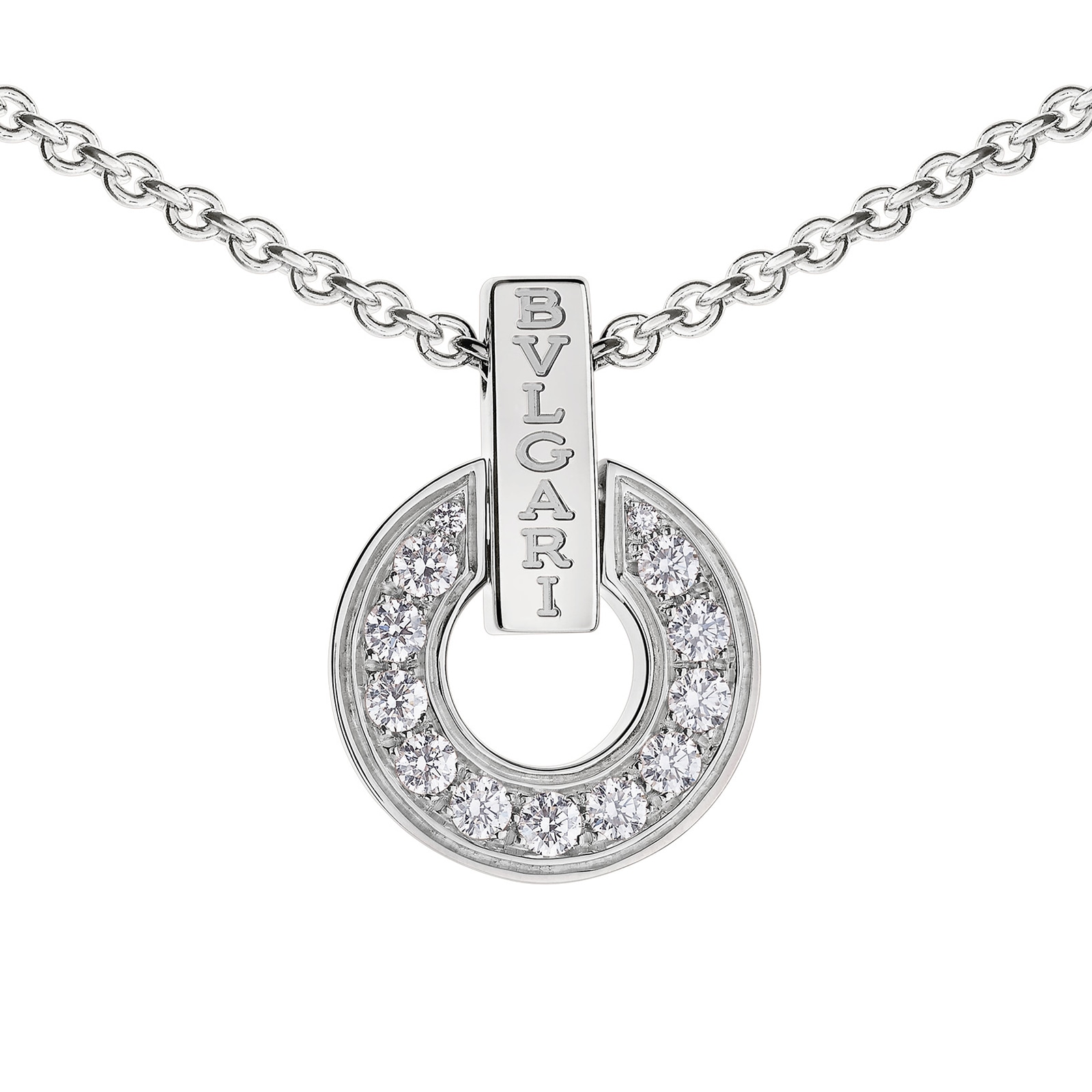 Bvlgari Jewelry 18k White Gold Bvlgari Bvlgari 0.37cttw Diamond Necklace