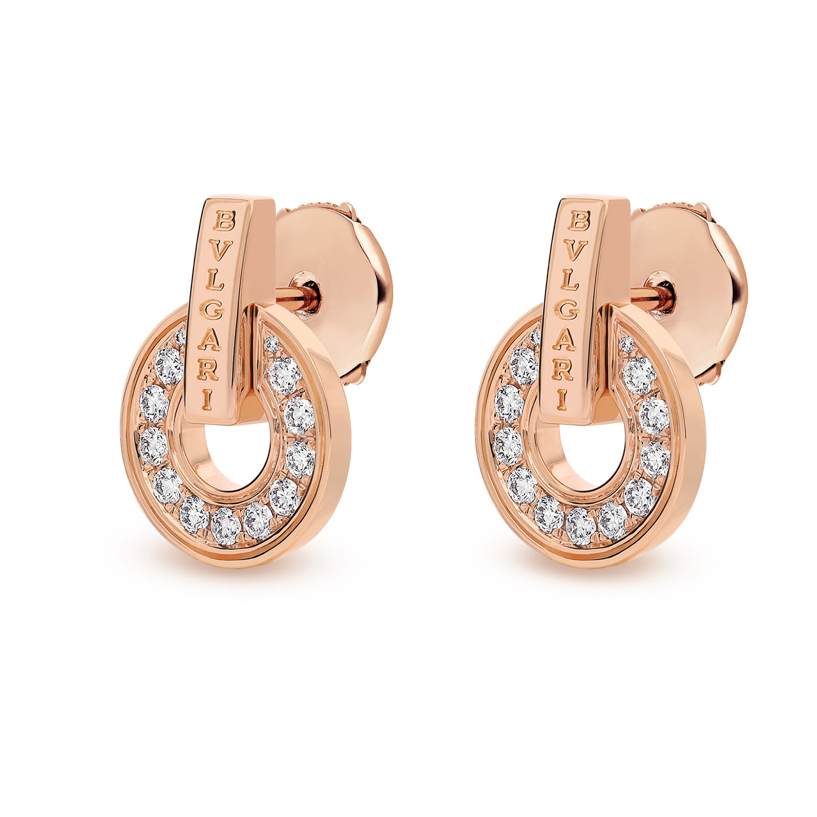 Bvlgari Jewelry 18k Rose Gold Bvlgari Bvlgari 0.38cttw Diamond Stud Earrings