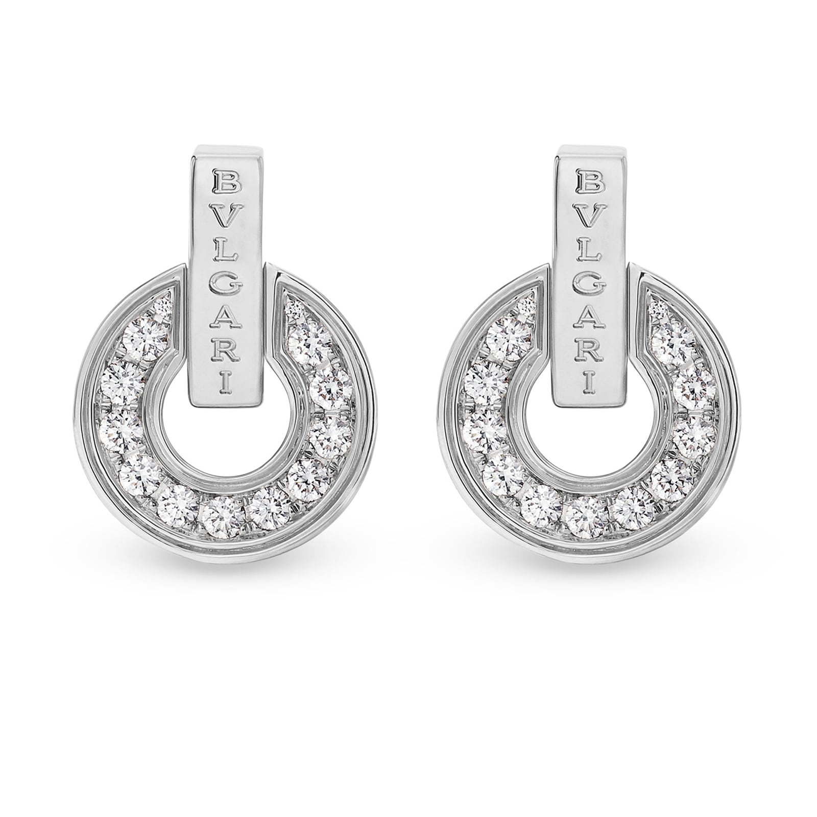 Bvlgari Jewelry 18k White Gold Bvlgari Bvlgari 0.38cttw Diamond Stud Earrings