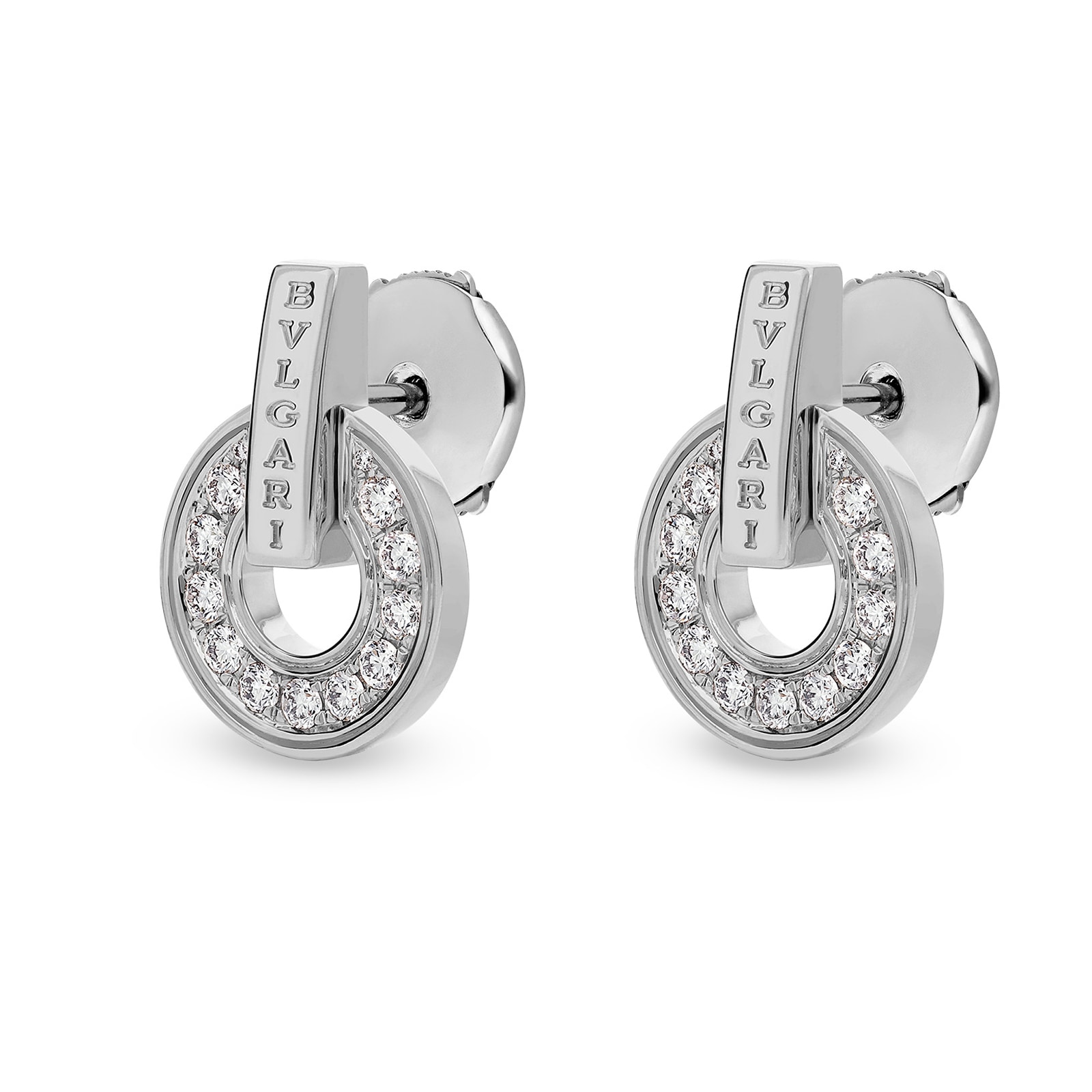 Bvlgari Jewelry 18k White Gold Bvlgari Bvlgari 0.38cttw Diamond Stud Earrings