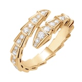 BVLGARI JEWELRY 18k Yellow Gold Serpenti 0.66cttw Diamond Ring Size Medium