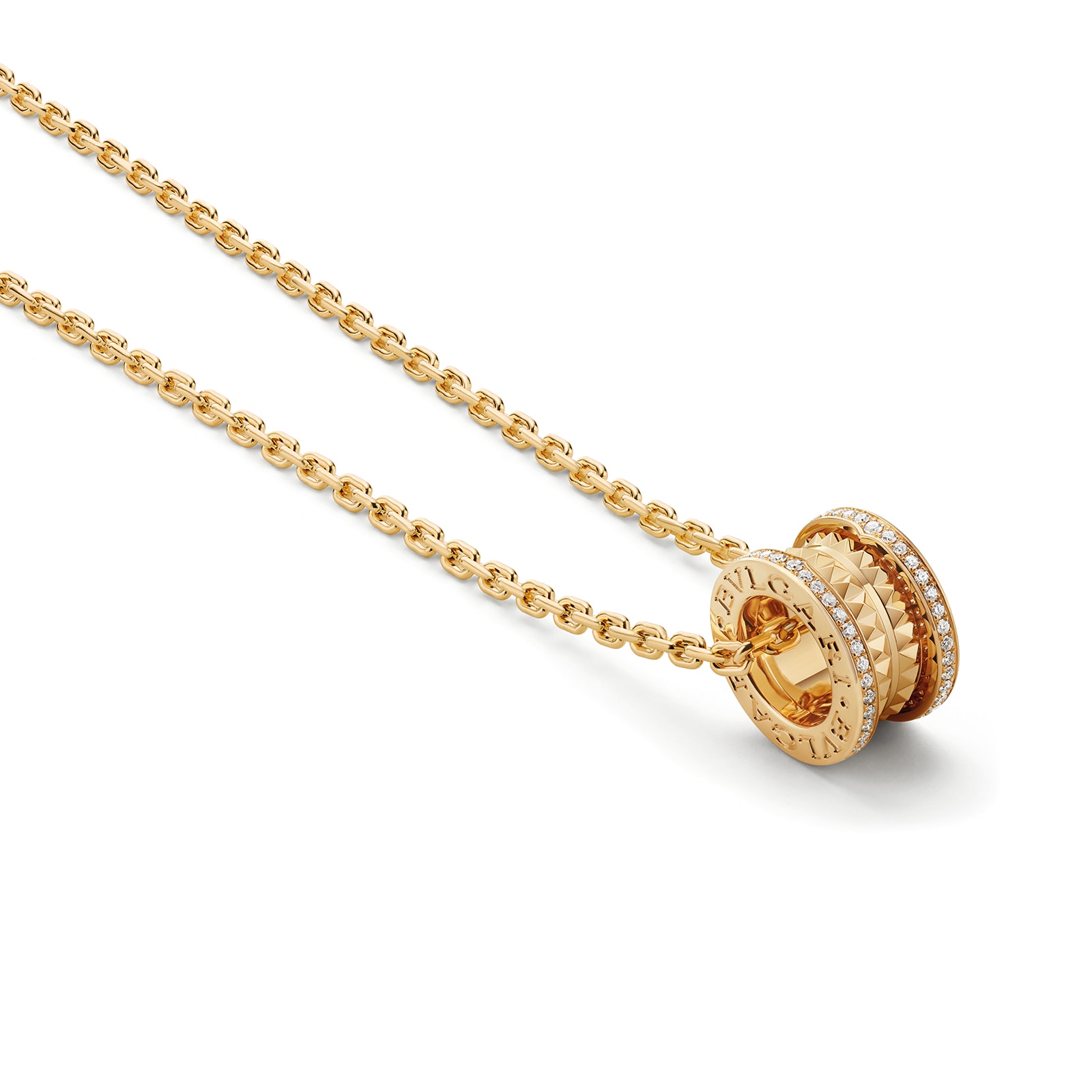 Bvlgari Jewelry 18k Yellow Gold B.ZERO1 0.38cttw Diamond Pendant