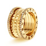 Bvlgari Jewelry 18k Yellow Gold B.ZERO1 0.53cttw Diamond 3 Band Ring Size 5.75