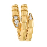 Bvlgari Jewelry 18k Yellow Gold 0.10cttw Diamond Serpenti Viper Ring Size Large