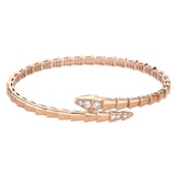Bvlgari Jewelry 18K Rose Gold Serpenti Viper Diamond Bracelet - Size L