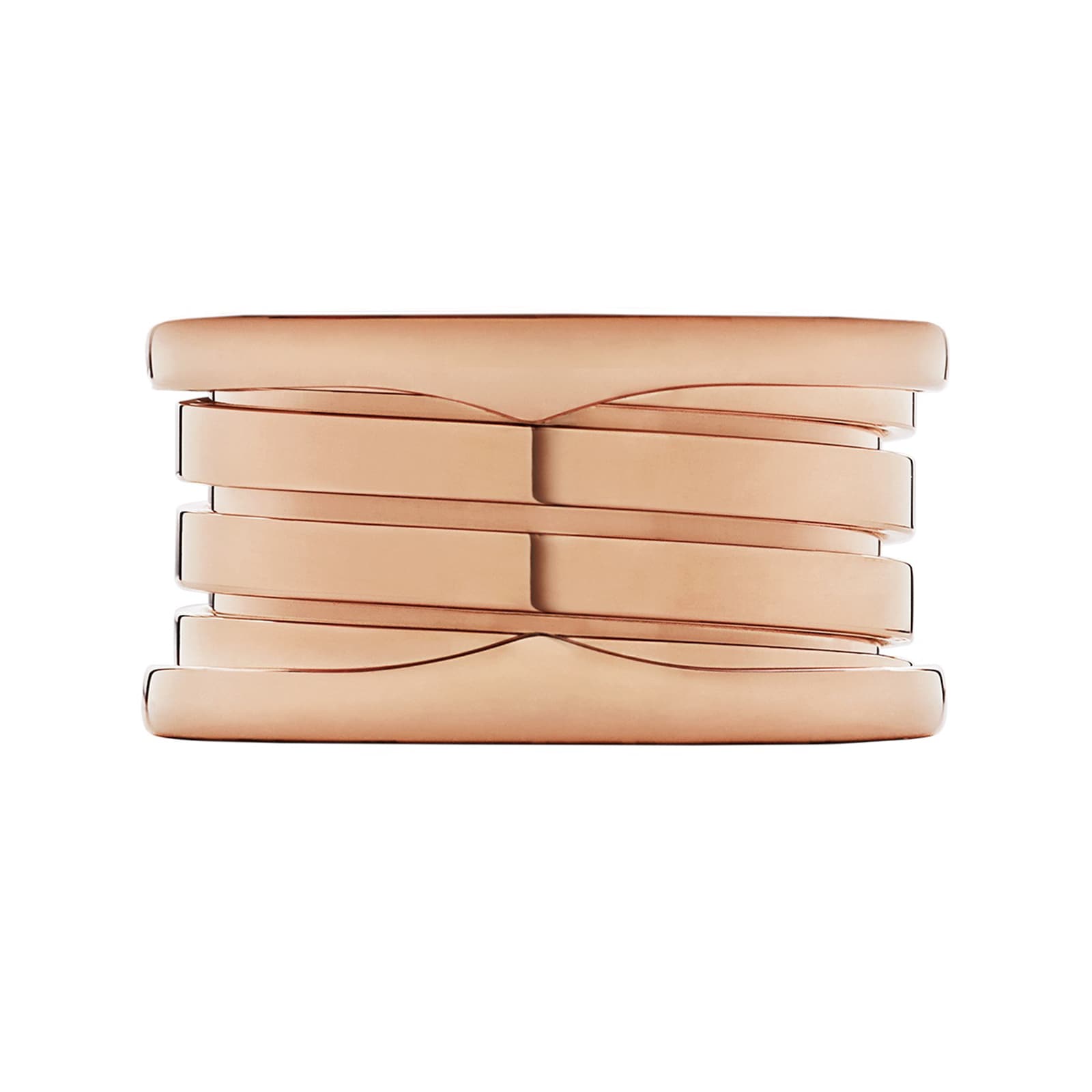 Bvlgari Jewelry 18k Rose Gold B.Zero1 4 Band Ring Size 9