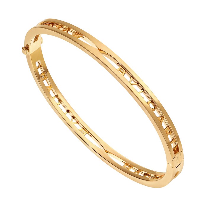 Bvlgari Jewelry 18k Yellow Gold B.Zero1 Logo Bangle Size S/M