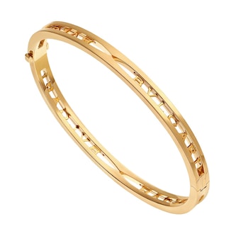 Bvlgari Jewelry 18k Yellow Gold B.Zero1 Logo Bangle Size S/M