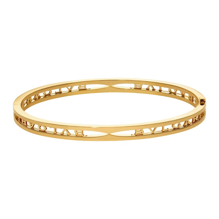 Bvlgari Jewelry 18k Yellow Gold B.Zero1 Logo Bangle Size S/M