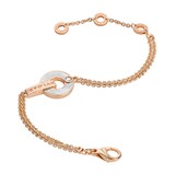 Bvlgari Jewelry 18k Rose Gold 0.06cttw Diamond and Mother of Pearl Bracelet Size S/M
