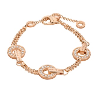 Bvlgari Jewelry 18k Rose Gold 0.53cttw Diamond Bvlgari Bvlgari Bracelet Size M/L