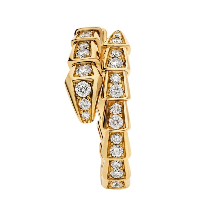 Bvlgari Jewelry 18k Yellow Gold 0.66cttw Diamond Serpenti Viper Ring Size Large