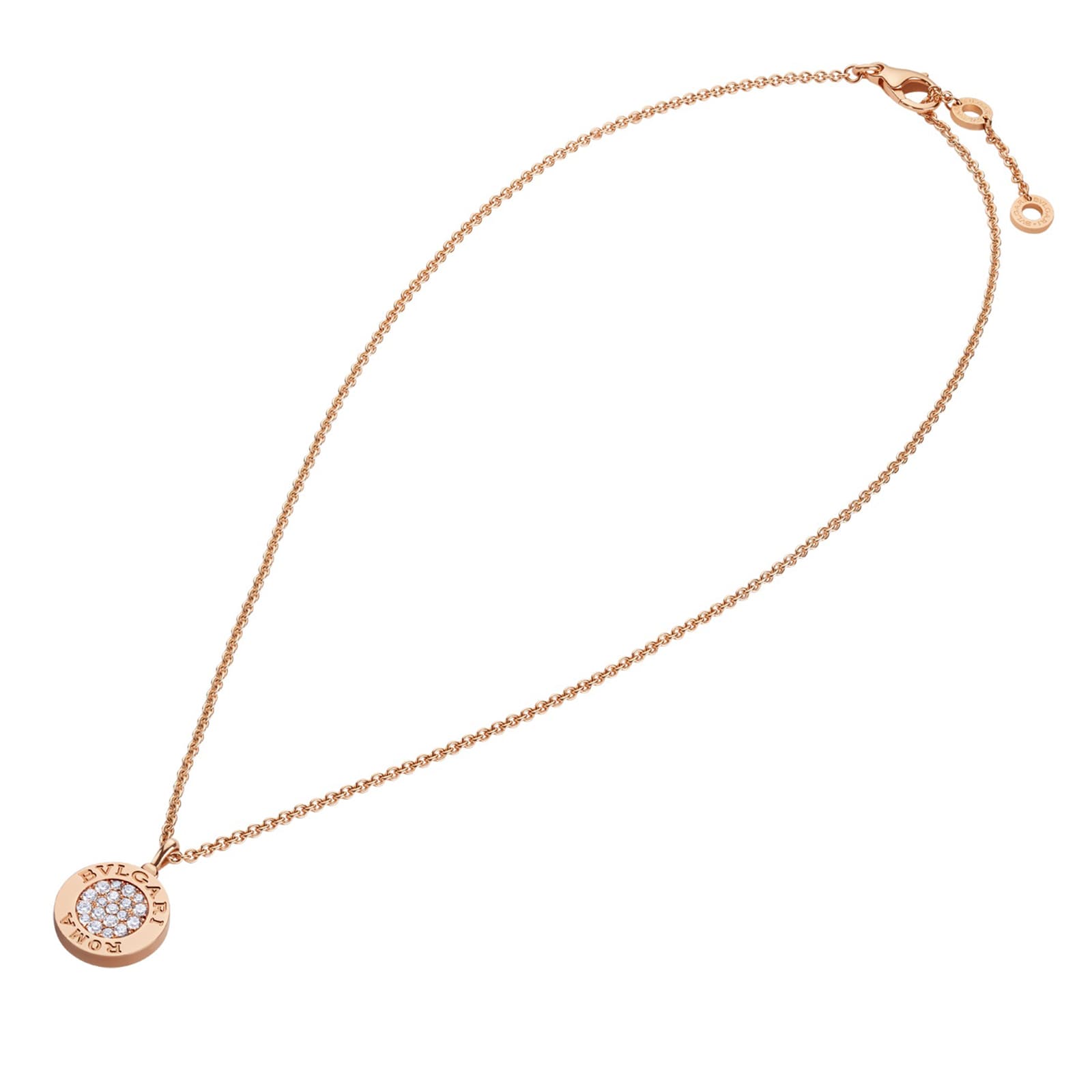 Bvlgari Jewelry 18k Rose Gold 0.34cttw Diamond and Mother of Pearl Bvlgari Bvlgari Pendant 16-17"