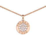 Bvlgari Jewelry 18k Rose Gold 0.34cttw Diamond and Mother of Pearl Bvlgari Bvlgari Pendant 16-17"