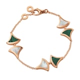 Bvlgari Jewelry 18k Rose Gold Mother of Pearl and Malachite Divas Dream Bracelet Size S/M
