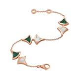 Bvlgari Jewelry 18k Rose Gold Mother of Pearl and Malachite Divas Dream Bracelet Size S/M