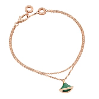 Bvlgari Jewelry 18k Rose Gold Malachite Divas Dream Bracelet Size S/M
