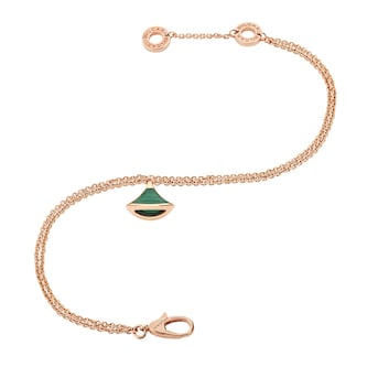 Bvlgari Jewelry 18k Rose Gold Malachite Divas Dream Bracelet Size S/M
