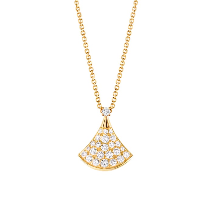 Bvlgari Jewelry 18k Yellow Gold 0.47cttw Pave Diamond Divas Dream Pendant 16-17"