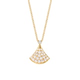 Bvlgari Jewelry 18k Yellow Gold 0.47cttw Pave Diamond Divas Dream Pendant 16-17"