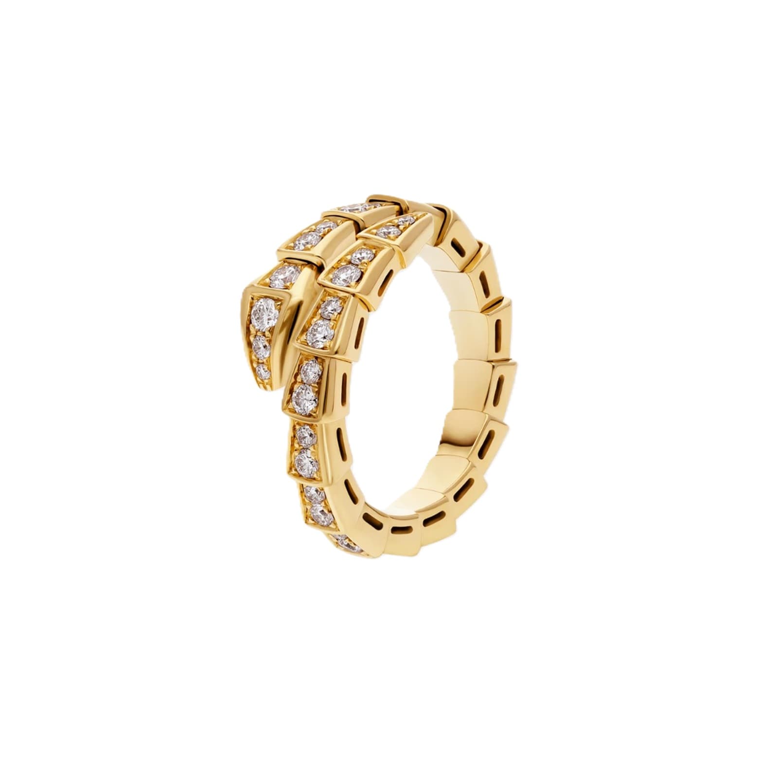 Bvlgari Jewelry 18K Yellow Gold Serpenti Viper Diamond Ring - Ring Size Extra Small