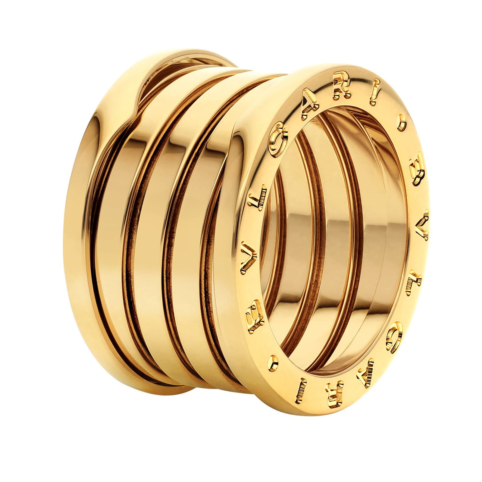 Bvlgari Jewelry 18k Yellow Gold B.Zero1 5 Band Ring Size 7