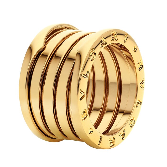 Bvlgari Jewelry 18k Yellow Gold B.Zero1 5 Band Ring Size 8.5
