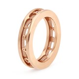 Bvlgari Jewelry 18k Rose Gold B.ZERO1 Logo One-Band Ring Size 7