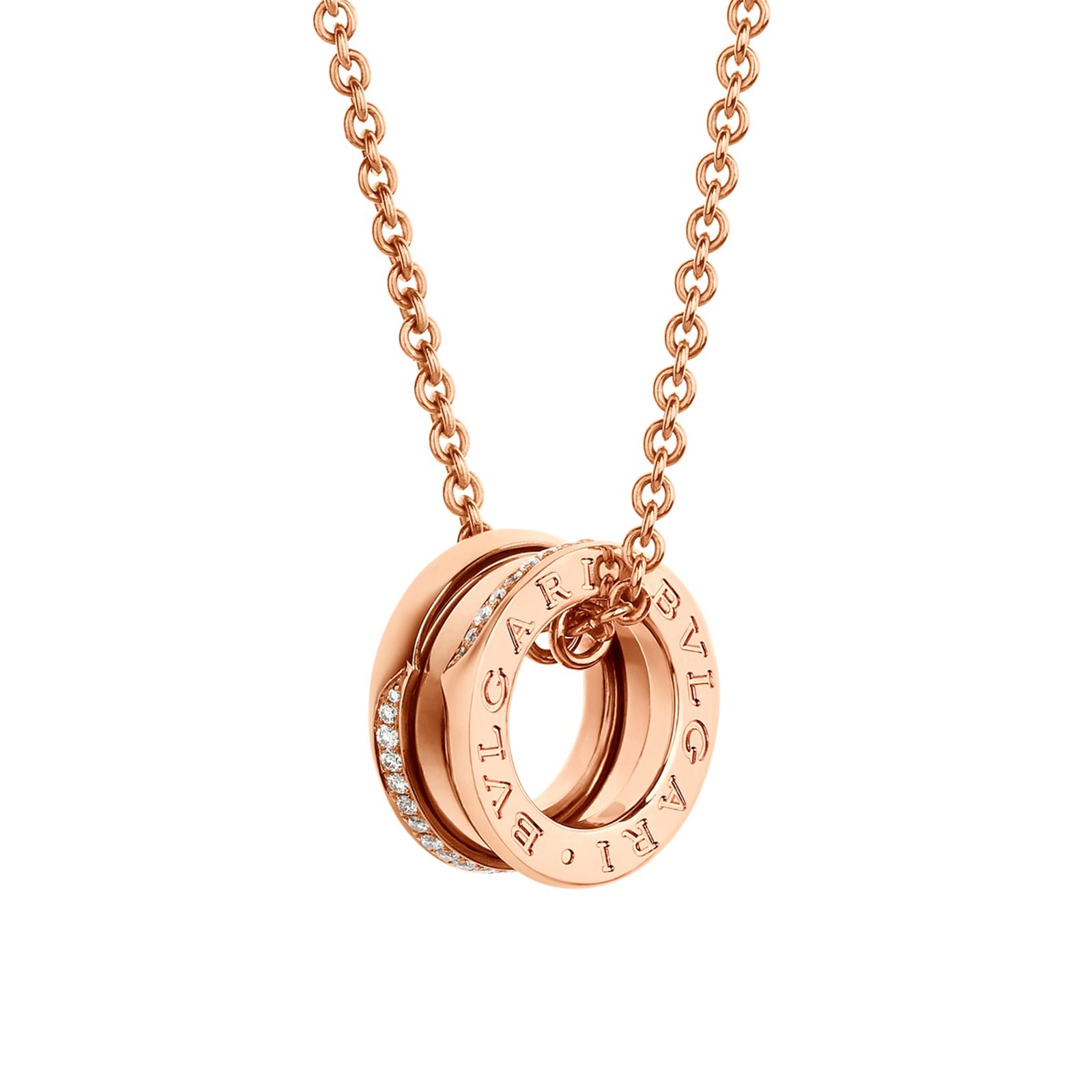 BVLGARI Women's B.zero1 18K Rose Gold & Pavé Diamond Necklace - Rose Gold