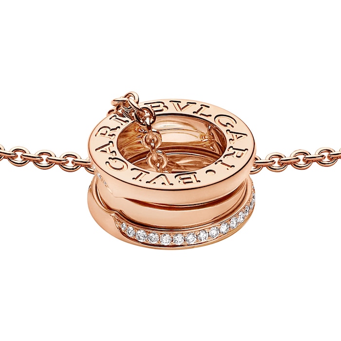 BVLGARI Women's B.zero1 18K Rose Gold & Pavé Diamond Necklace - Rose Gold