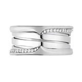 Bvlgari Jewelry 18k White Gold 0.23cttw Diamond B.Zero1 3 Band Ring Size 6.25