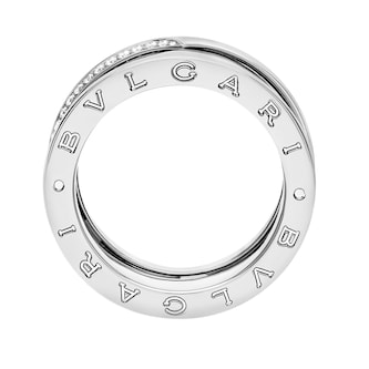 Bvlgari Jewelry 18k White Gold 0.23cttw Diamond B.Zero1 3 Band Ring Size 7