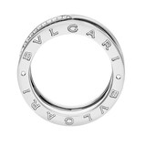 Bvlgari Jewelry 18k White Gold 0.23cttw Diamond B.Zero1 3 Band Ring Size 7