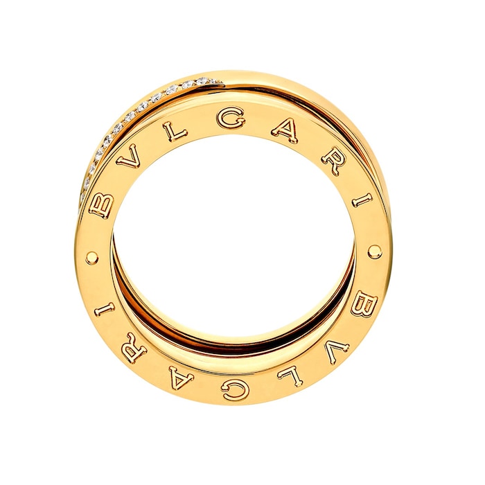 Bvlgari Jewelry 18k Yellow Gold 0.23cttw Diamond B.Zero1 3 Band Ring Size 6.25