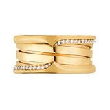 Bvlgari Jewelry 18k Yellow Gold 0.23cttw Diamond B.Zero1 3 Band Ring Size 6.25