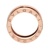 Bvlgari Jewelry 18k Rose Gold 0.23cttw Diamond B.Zero1 3 Band Ring Size 6.5