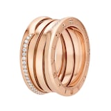 Bvlgari Jewelry 18k Rose Gold 0.23cttw Diamond B.Zero1 3 Band Ring Size 7.25